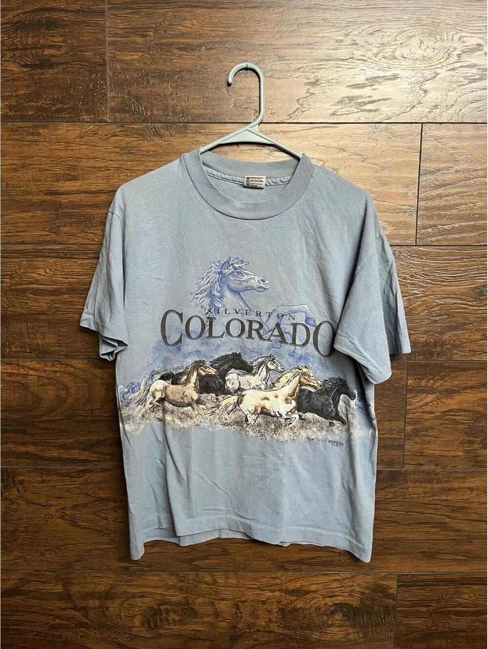 VTG Horse Stampede T-shirt - Wraparound Silverton Colorado M